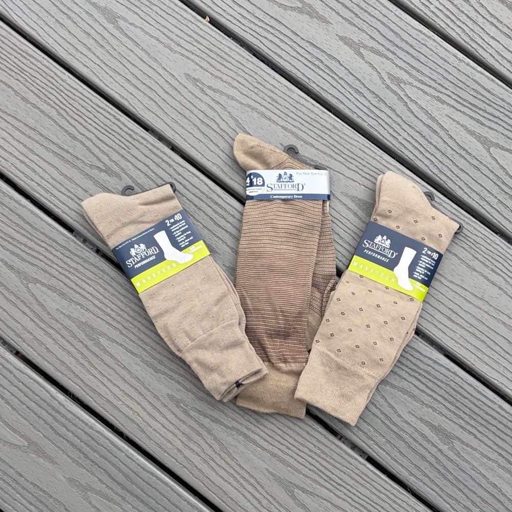 ❄️ Stafford Men's Brown Dress Socks - 3 Pack